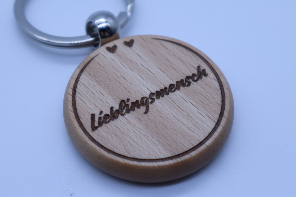 Nachhaltiger Holz Anhänger Lieblingsmensch Geschenkidee