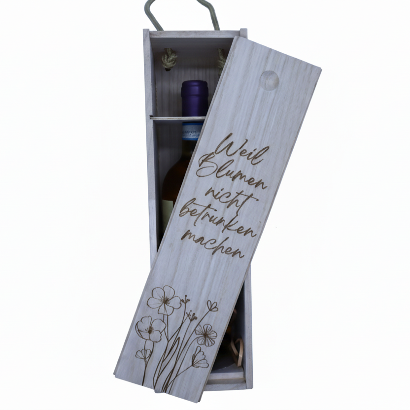 Exklusive Wein Geschenkbox aus Holz für Geburtstage oder Jubiläen