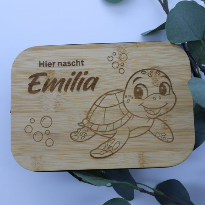 Brotzeitdose mit Lasergravur Name für Kinder