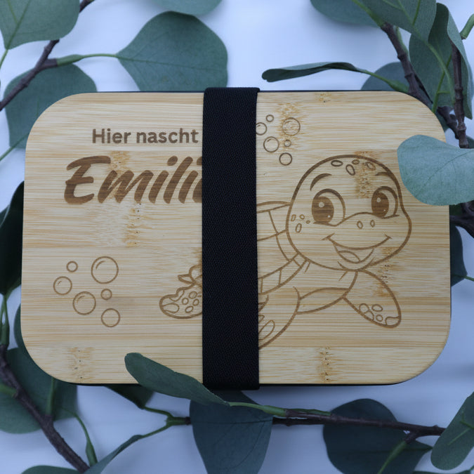 Kinder Lunchbox personalisiert mit Bambusdeckel
