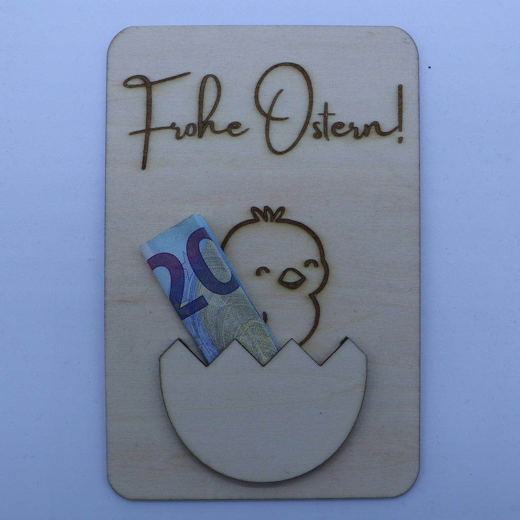 nachhaltige Oster Geschenkkarte aus Holz
