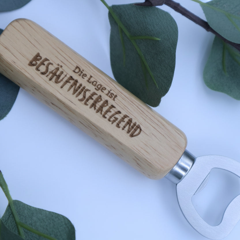 Bieröffner Holz klassisches Design mit Gravur