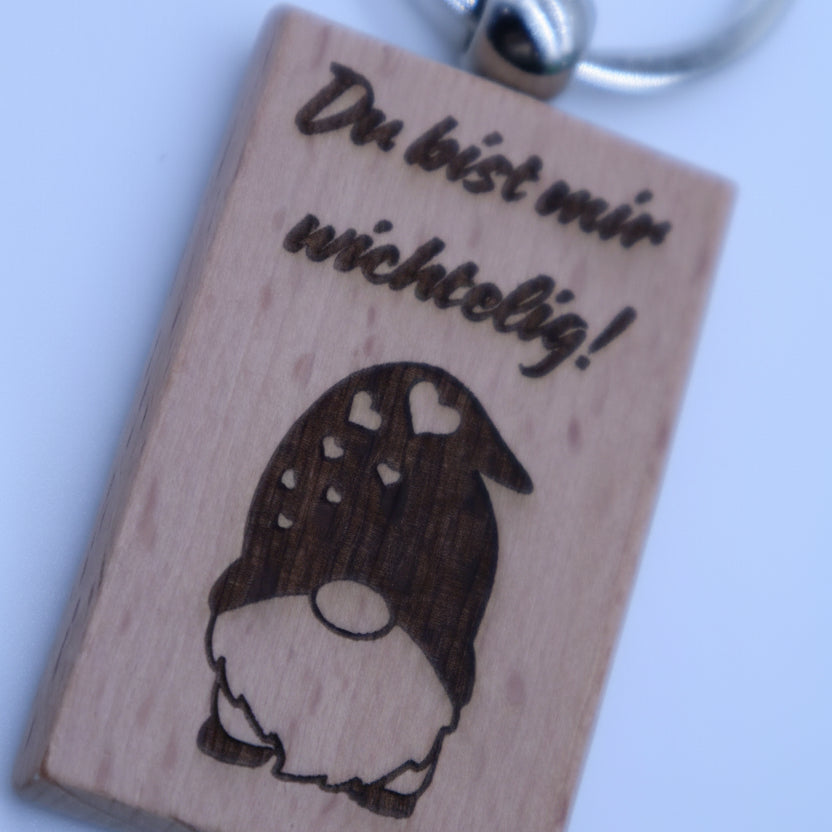Schlanker Holz Schlüsselanhänger mit Schlüsselring