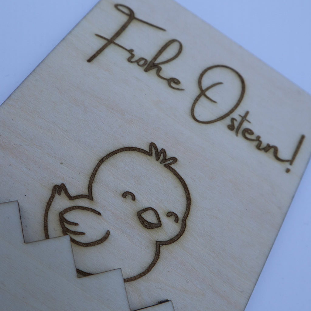 Osterkarte Holz lasergraviert Geldgeschenk