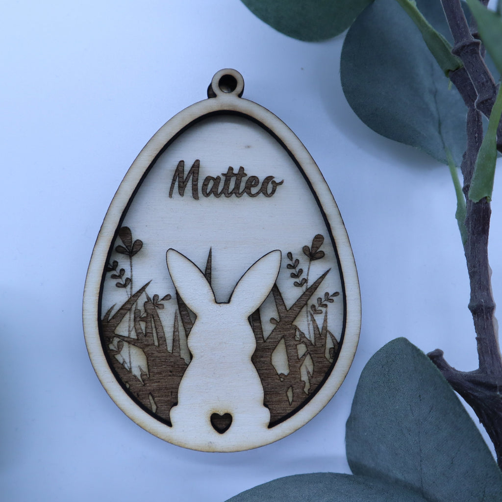 personalisierte Osterdeko Holz Ei Ornament