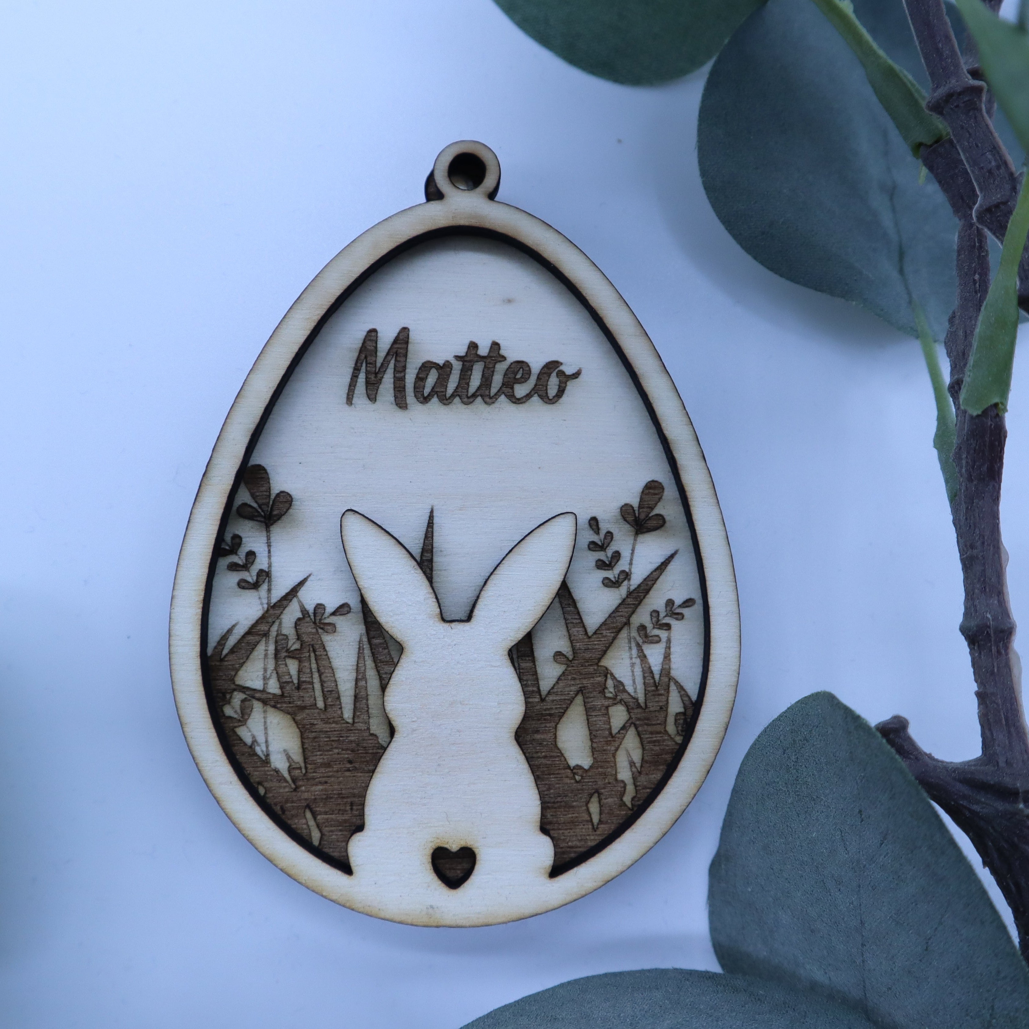 personalisierte Osterdeko Holz Ei Ornament