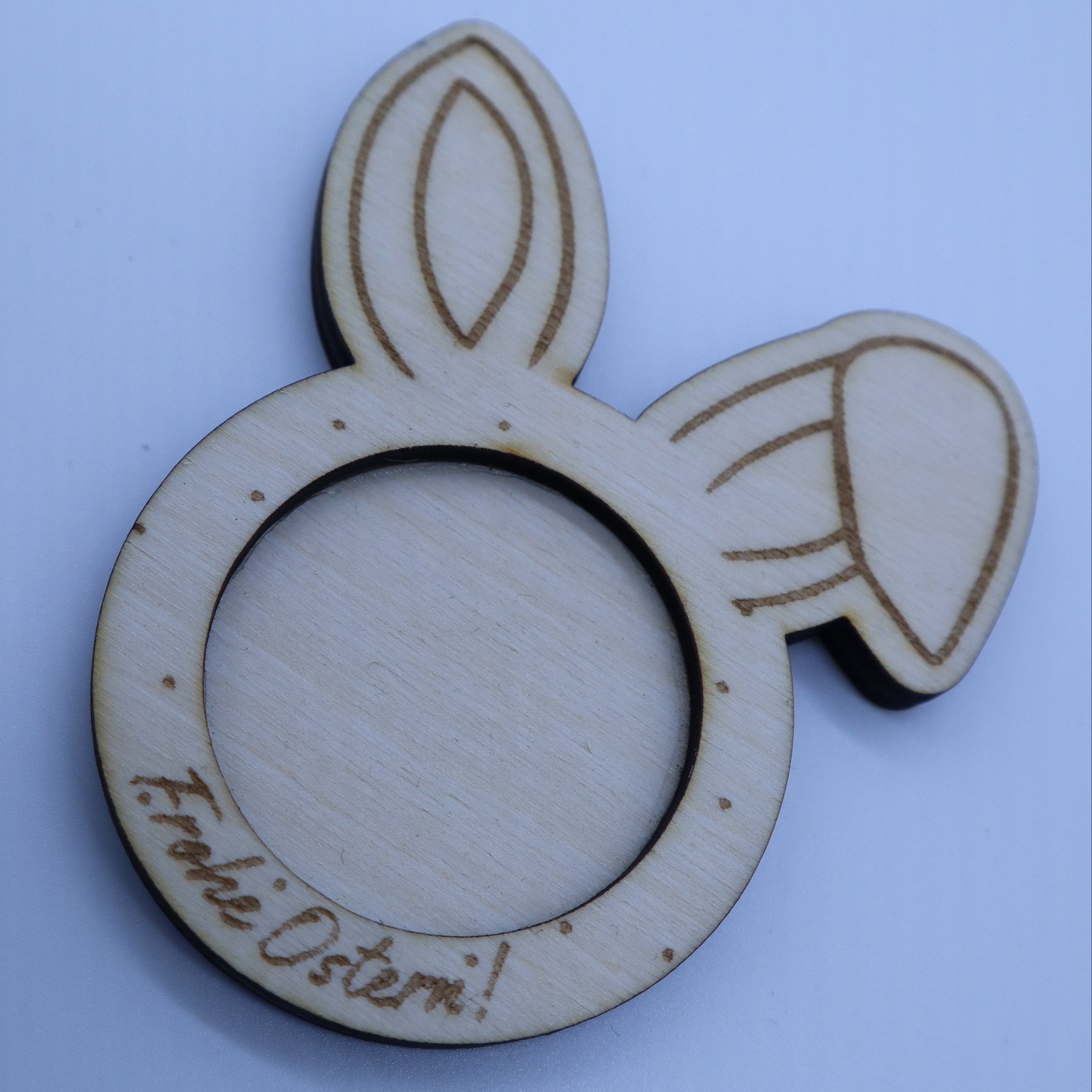 gravierter Teelicht Halter Ostern Hasenmotiv Holz
