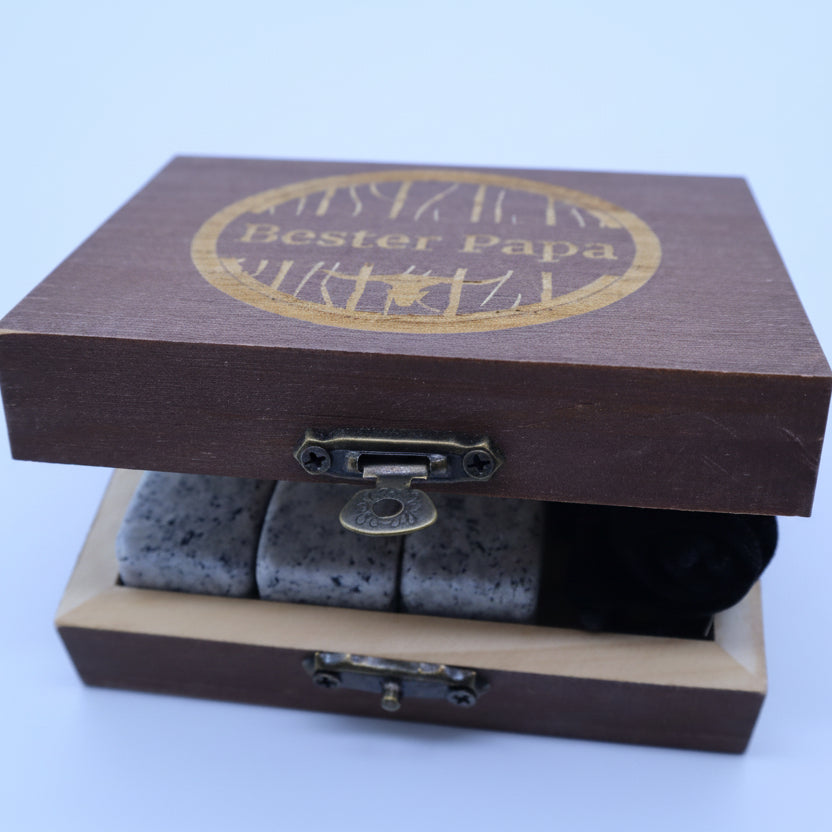 Speckstein Whiskey Steine Set für Papa